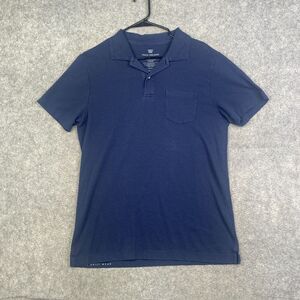 Mack Weldon Polo Shirt Mens Large Blue Short Sleeve Casual Adult